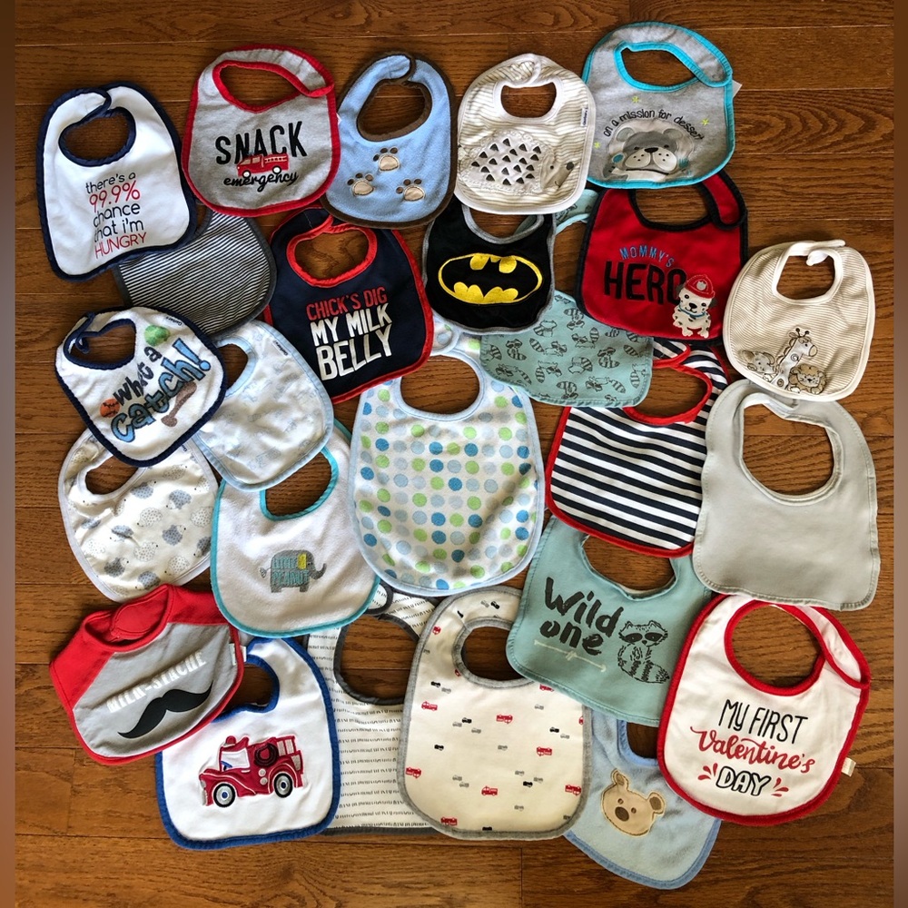 Baby Bib Lot- 25 total